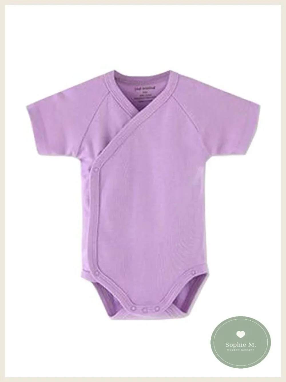 Baby Boys Girls Cotton Kimono Bodysuit Short Sleeve Side-Snap Layette Set